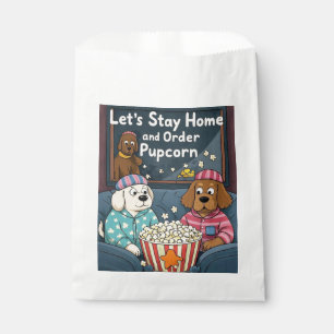 Let’s Stay Home and Order Pupcorn Cartoon dogs Favour Bags