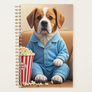 Let’s Stay Home and Order Pupcorn Cartoon dogs Planner
