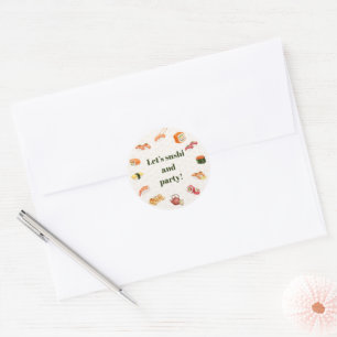 Let’s sushi and party! classic round sticker