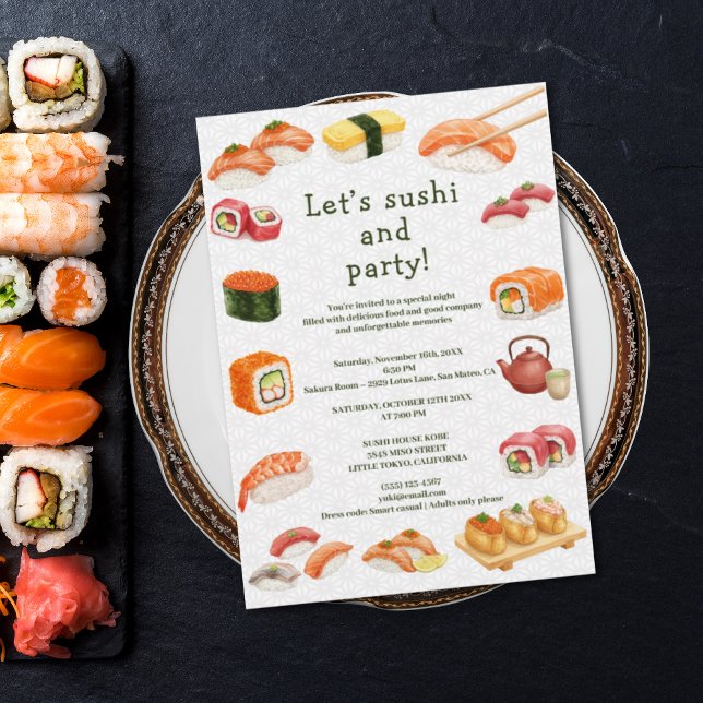 Let’s sushi and party! invitation (Creator Uploaded)