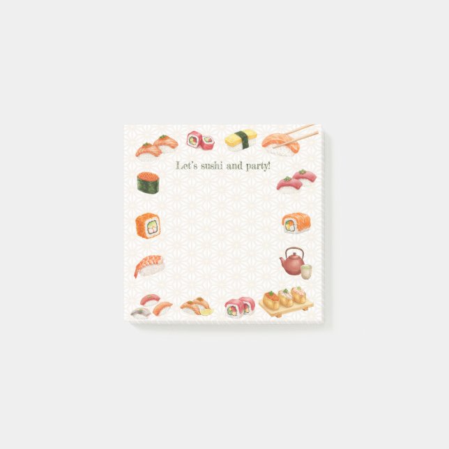 Let’s sushi and party!  post-it notes (Front)