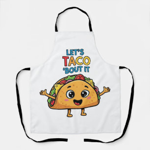 Let’s Taco ‘Bout It – Funny Taco Cartoon Pun Apron