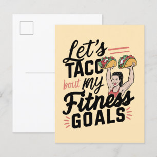 Let’s Taco ‘bout My Fitness Goals Funny Resolution Invitation Postcard