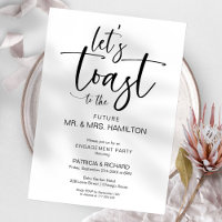 Let’s Toast Chic Calligraphy Engagement Party