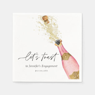 Let’s Toast Pink Champagne Bridal Napkins