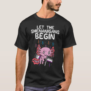 Let Shenanigans Begin Axolotl Asexual Flag Ace Pri T-Shirt
