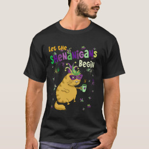 Let Shenanigans Begin Cat Coffee Carnival Party Ma T-Shirt