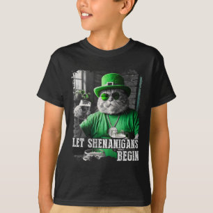 Let Shenanigans Begin Funny Fat Cat St. Patrick's T-Shirt
