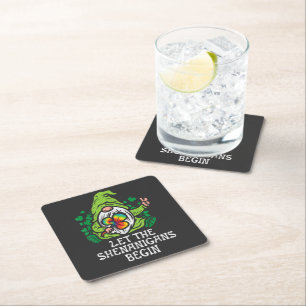 Let Shenanigans Begin Square Paper Coaster