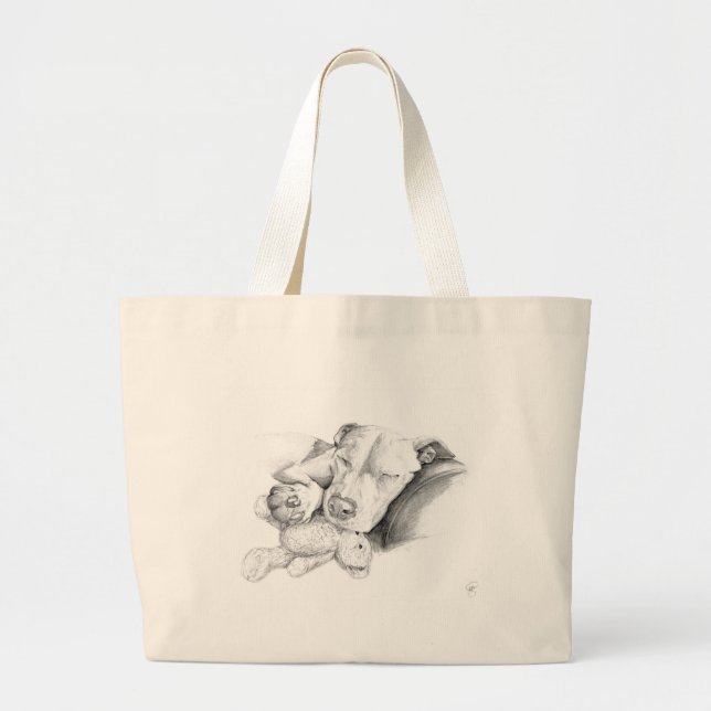 Let Sleeping Dogs Lie Large Tote Bag (Front)