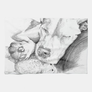Let Sleeping Dogs Lie Tea Towel