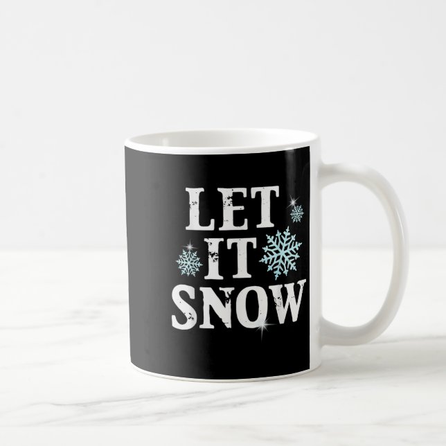 Let Snow Christmas Snowflakes Xmas Matching Family Coffee Mug (Right)
