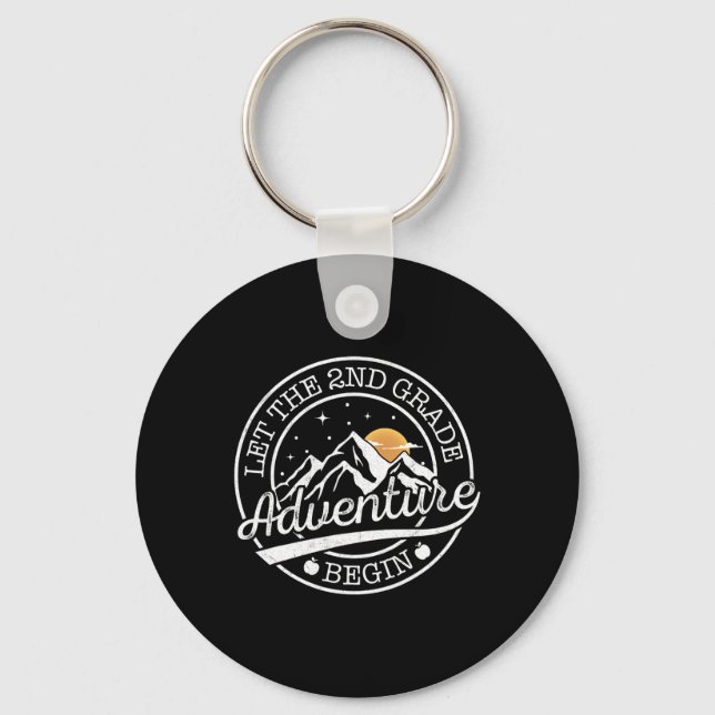 Let The 2nd Grade Adventure Begin Retro First Day  Key Ring (Front)