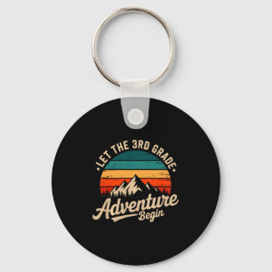 Let The 3rd Grade Adventure Begin Retro First Day  Key Ring