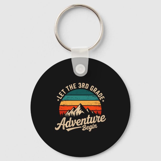 Let The 3rd Grade Adventure Begin Retro First Day  Key Ring (Front)