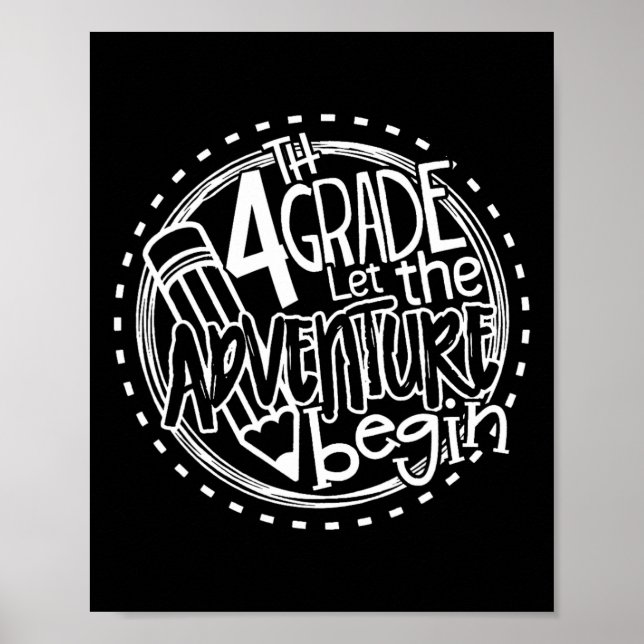 Let The 4th Grade Adventure Begin Fourth Grade Tea Poster (Front)