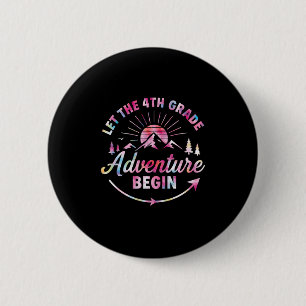 Let The 4th Grade Adventure Begin Retro First Day 6 Cm Round Badge