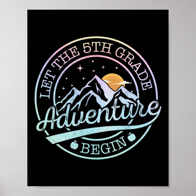 Let The 5th Grade Adventure Begin Retro First Day  Poster (Front)