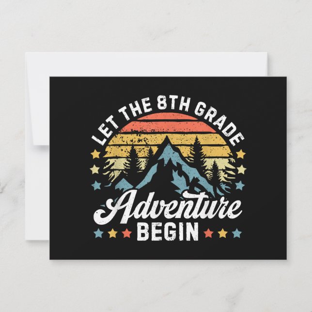 Let the 8th Grade Adventure Begin Back To School T Save The Date (Front)