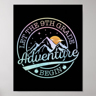 Let The 9th Grade Adventure Begin Retro First Day  Poster