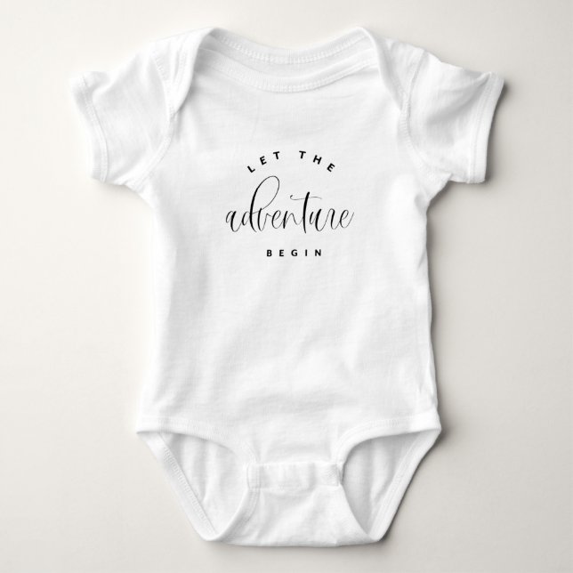 Let the Adventure Begin Baby Announcement Bodysuit (Front)