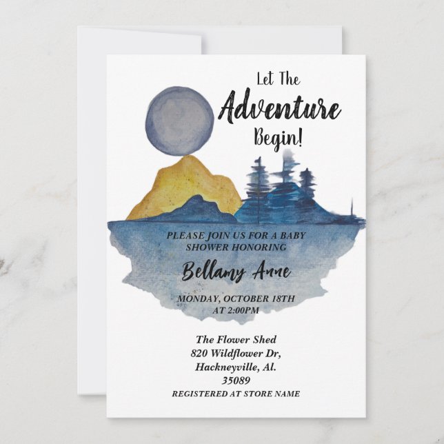 Let the Adventure Begin Baby Shower Invitation (Front)