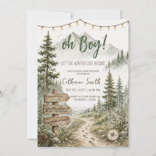 Let The Adventure Begin Baby Shower Invitation