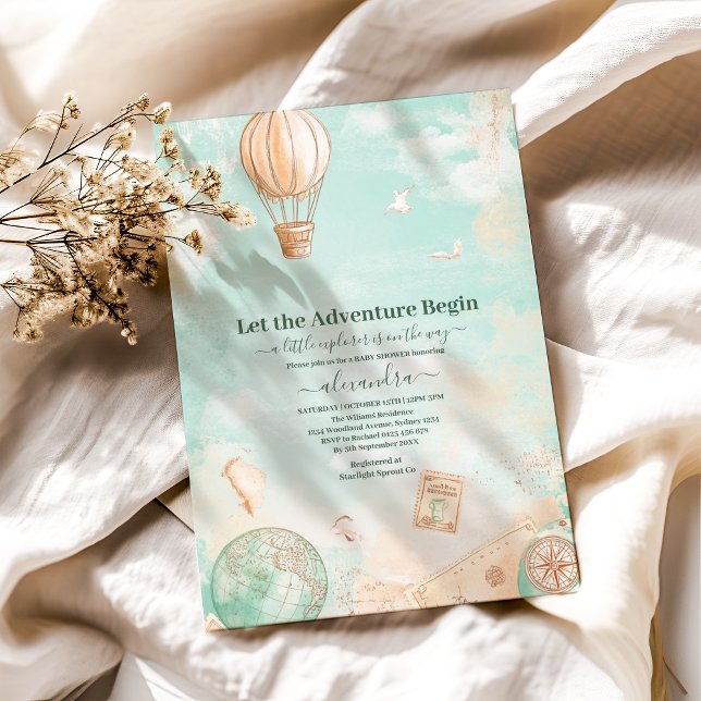 Let the Adventure Begin Baby Shower Invitation (Creator Uploaded)