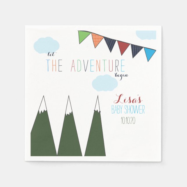 Let the Adventure Begin Baby Shower Napkin (Front)