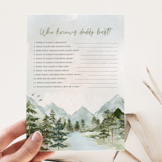 Let the Adventure Begin Baby Shower Who knows Game (Let the Adventure Begin Baby Shower Game)