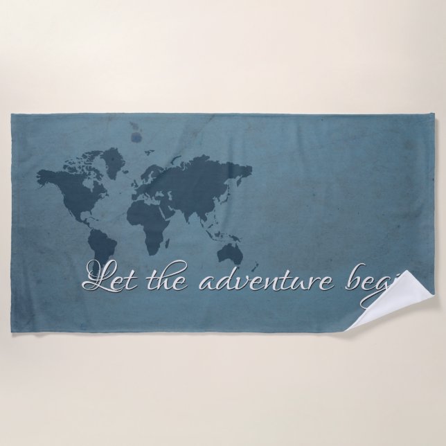 Let the adventure begin beach towel (Front)