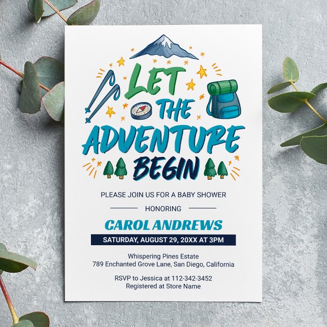 Let the Adventure Begin! Camping Baby Shower Invitation (Creator Uploaded)