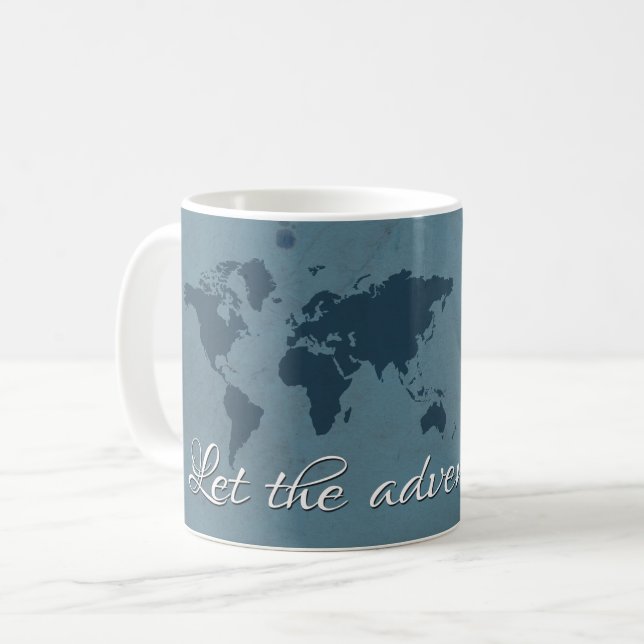 Let the adventure begin coffee mug (Front Left)