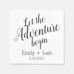 Let the adventure begin custom personalised  napkin