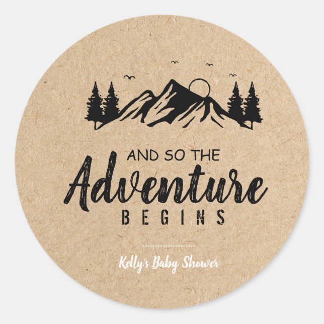 Let the Adventure Begin Favours stickers (Front)