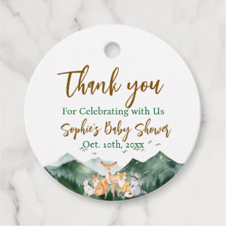 Let the Adventure Begin Forest Baby Shower Favour Tags