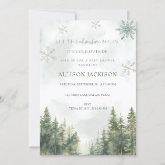 Let The Adventure Begin forest Boy Baby Shower  Invitation