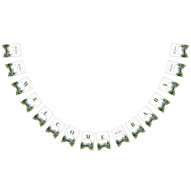 Let the Adventure Begin Forest Rustic Baby Shower Bunting (All)