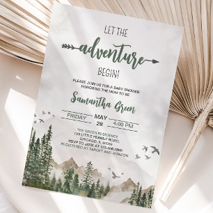 Let the Adventure Begin Gender Neutral Baby Shower Invitation