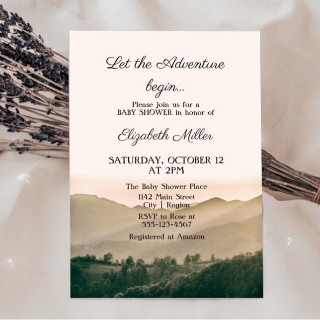 Let The Adventure Begin Gender Neutral Baby Shower Invitation (Creator Uploaded)