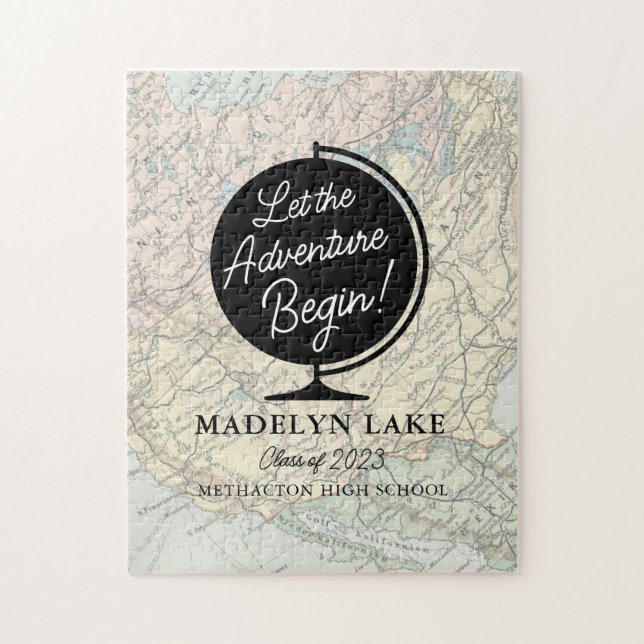 Let the Adventure Begin Graduation Guest Book Jigsaw Puzzle (Vertical)