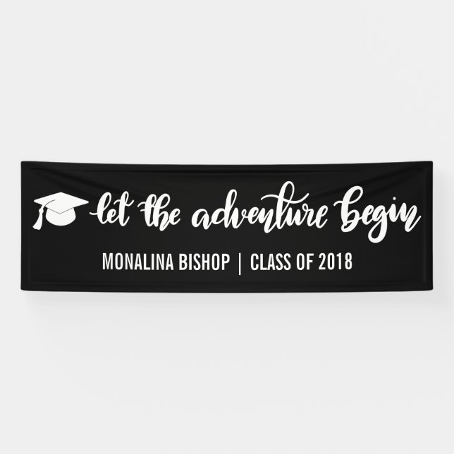 Let The Adventure Begin Handwritten | Graduate Banner (Horizontal)