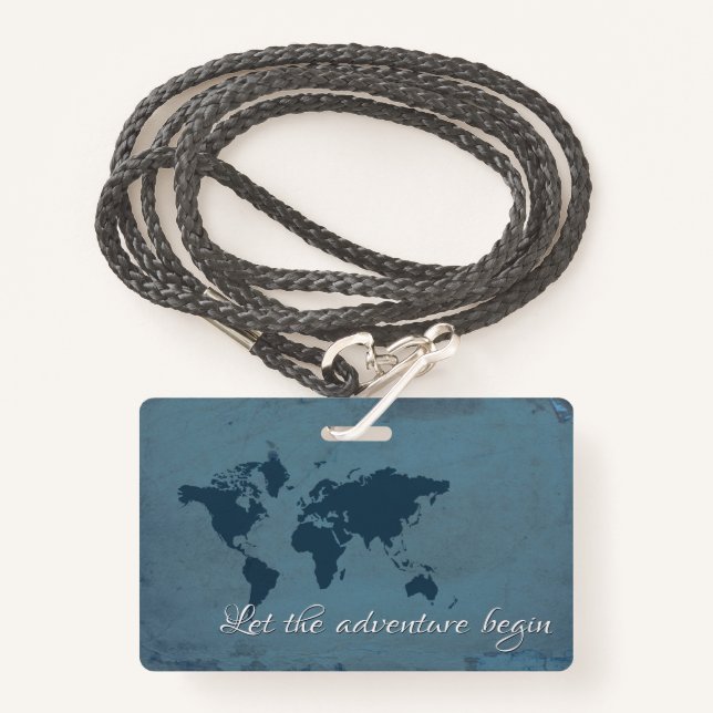 Let the adventure begin ID badge (Front with Lanyard)