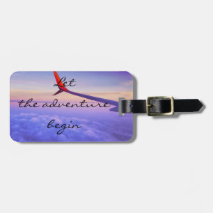 Let the adventure begin luggage tag