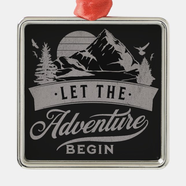 Let the adventure begin metal tree decoration (Front)