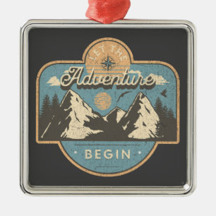 Let the adventure begin metal tree decoration