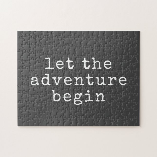 Let The Adventure Begin Modern Minimalist Quote   Jigsaw Puzzle (Horizontal)