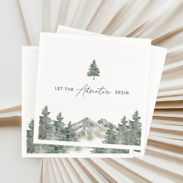 Let The Adventure Begin Mountain Boy Baby Shower Napkin (Creator Uploaded)