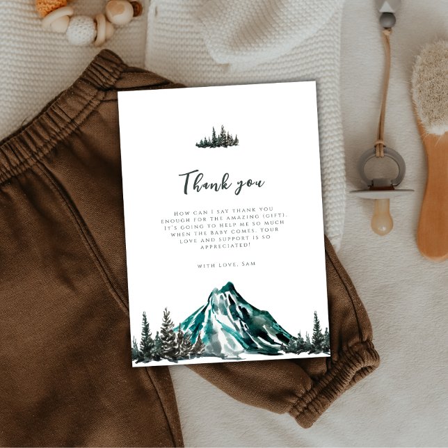 Let The Adventure Begin Mountain Pine Baby Shower Thank You Card (Let The Adventure Begin Mountain Pine Baby Shower Thank You Card)