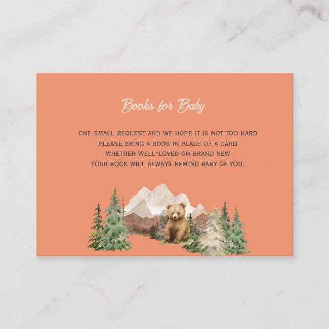 Let the Adventure Begin Mountain Rust Baby Shower  Enclosure Card (Front)